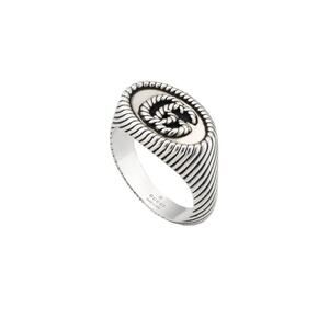 NIB Gucci Double G Sterling Silver Ring Size 20